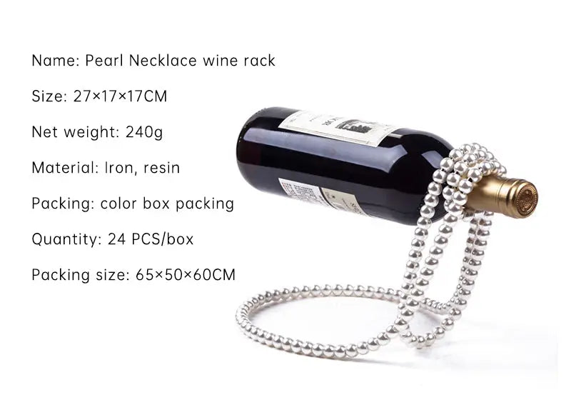 Pearl Necklace Stainless Steel Wine Rack Wine Pedestal Clamp Holder Suspension Champagne Whisky Small Ornaments eprolo