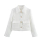 Fashionable small fragrant style solid color long sleeved jacket jacket top eprolo