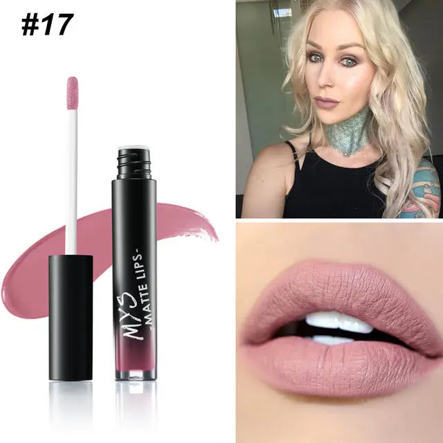 MYS Brand Makeup Matte Liquid Lipstick Tint Waterproof Make Up Long Lasting Lip Stick Nude Lip Gloss Cosmetics Batom eprolo