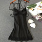 Women's Sexy Lingerie Silk Nightgown Summer Dress Lace Night Dress Sleepwear Babydoll Nightie Satin Homewear Chest Pad Nightwear eprolo