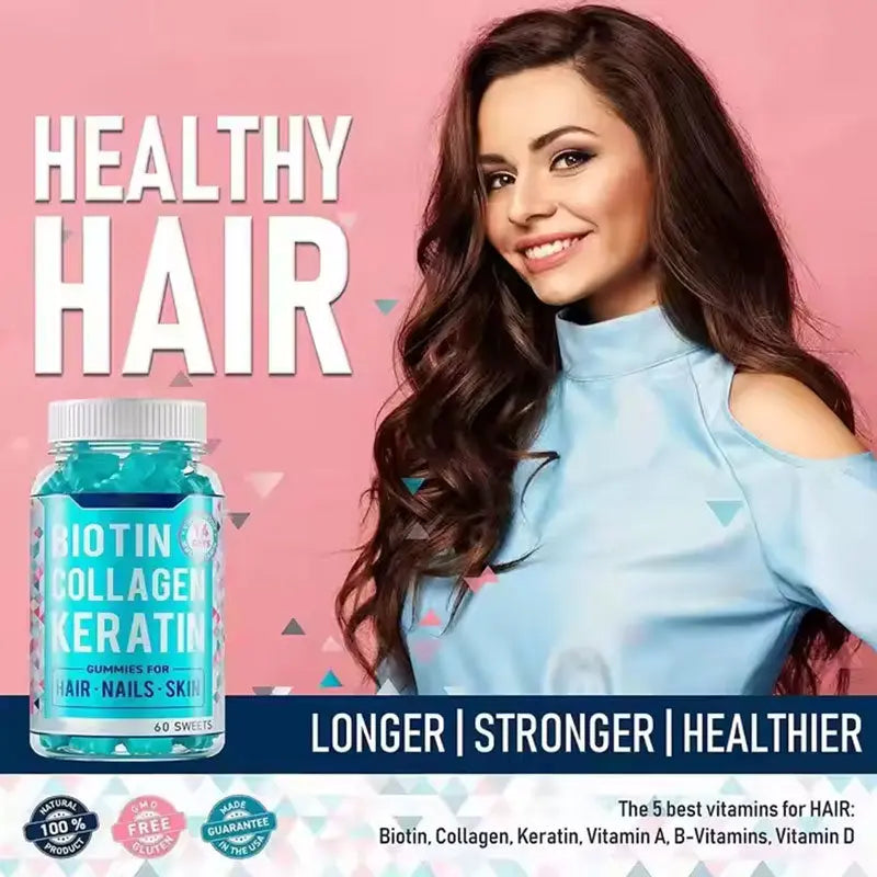 Collagen gummy hair growth biotin gummy eprolo