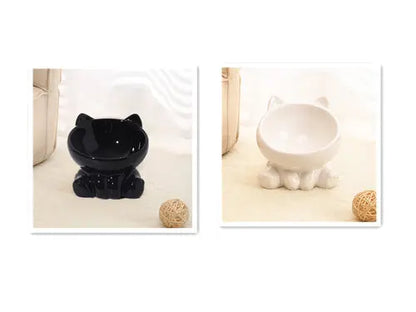 Ceramic Cat Bowl Cat Bowl Cat Food Bowl Neck Guard Oblique Mouth Dog Blue Strawberry