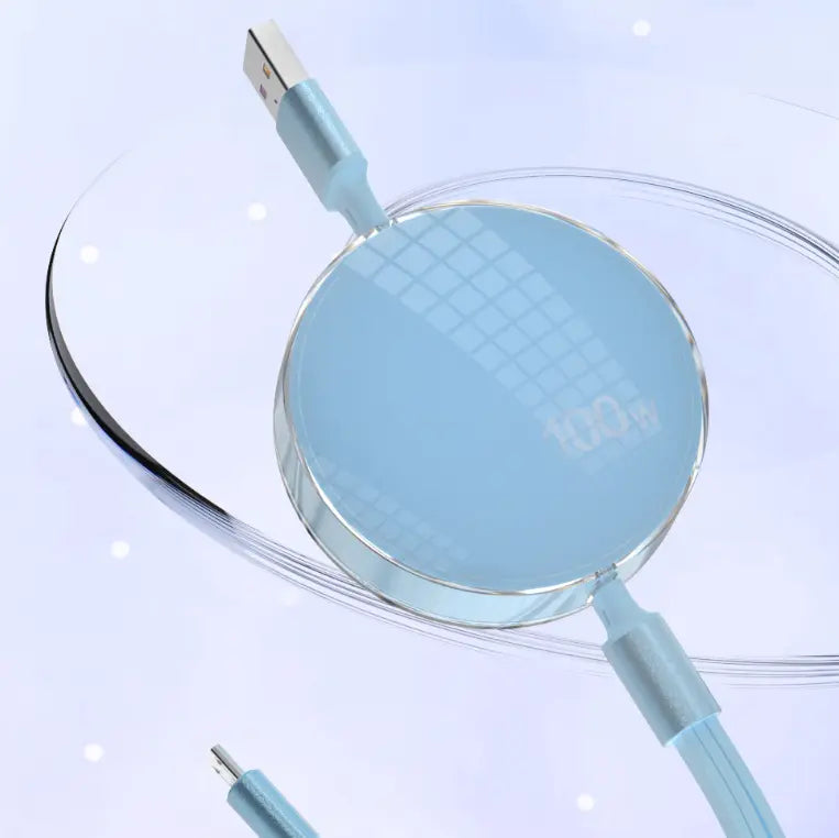 100W three in one telescopic data cable one to three charging cable.