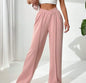 Women's loose casual pants comfortable home pants solid color casual wide leg sports pants eprolo