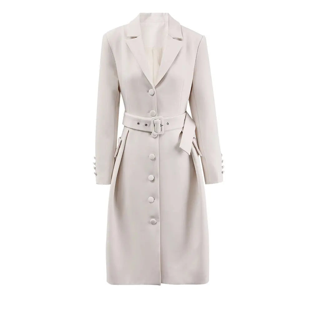 Belt and waist collection fashionable temperament single breasted solid color trench coat women's three-dimensional eprolo