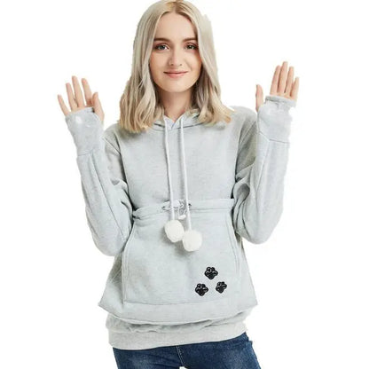 Pet Pouch Sweatshirt Cat Lovers Hoodie Kangaroo Dog Paw Pullovers Pocket Animal Ear Hooded eprolo