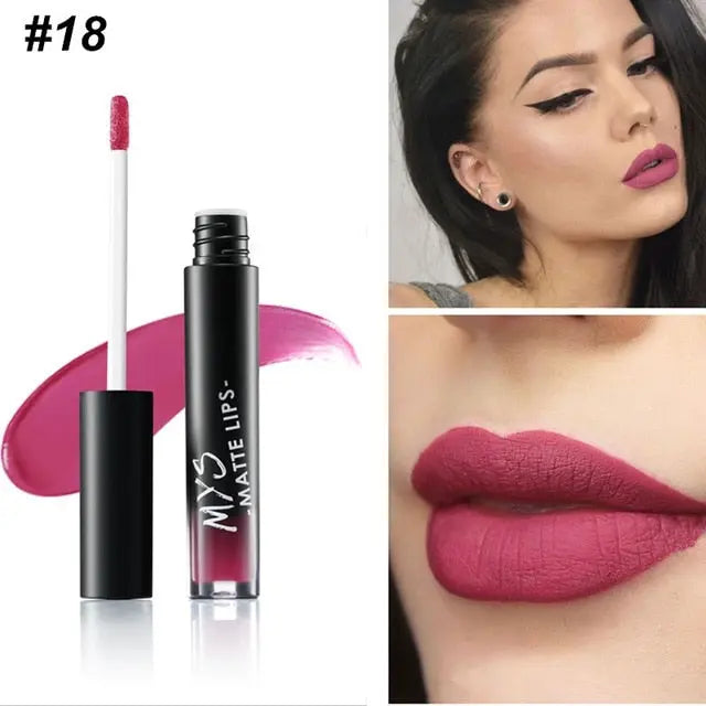 MYS Brand Makeup Matte Liquid Lipstick Tint Waterproof Make Up Long Lasting Lip Stick Nude Lip Gloss Cosmetics Batom eprolo