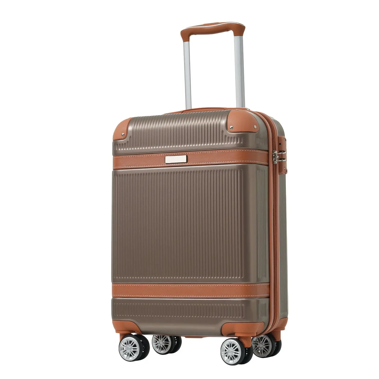 Hardshell Luggage Sets 3 Piece Carry-on Suitcase Double Spinner Wheels with TSA Lock for Men Women, Coppery (20in) eprolo