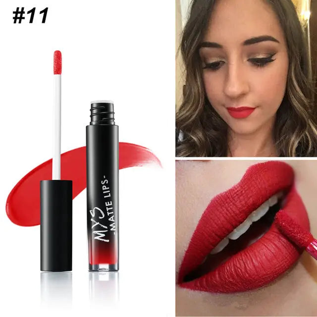 MYS Brand Makeup Matte Liquid Lipstick Tint Waterproof Make Up Long Lasting Lip Stick Nude Lip Gloss Cosmetics Batom eprolo