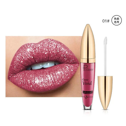 18 Colors Shiny Lip Gloss for Women Long Lasting Matte Glitter Liquid Lipstick Diamond Shiny Lip Gloss Waterproof Lip Makeup eprolo