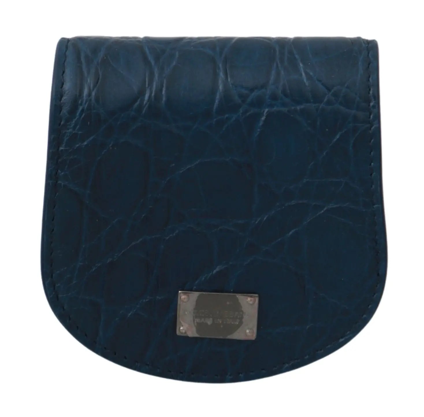 Dolce & Gabbana Sleek Blue Caimano Condom Case Wallet.
