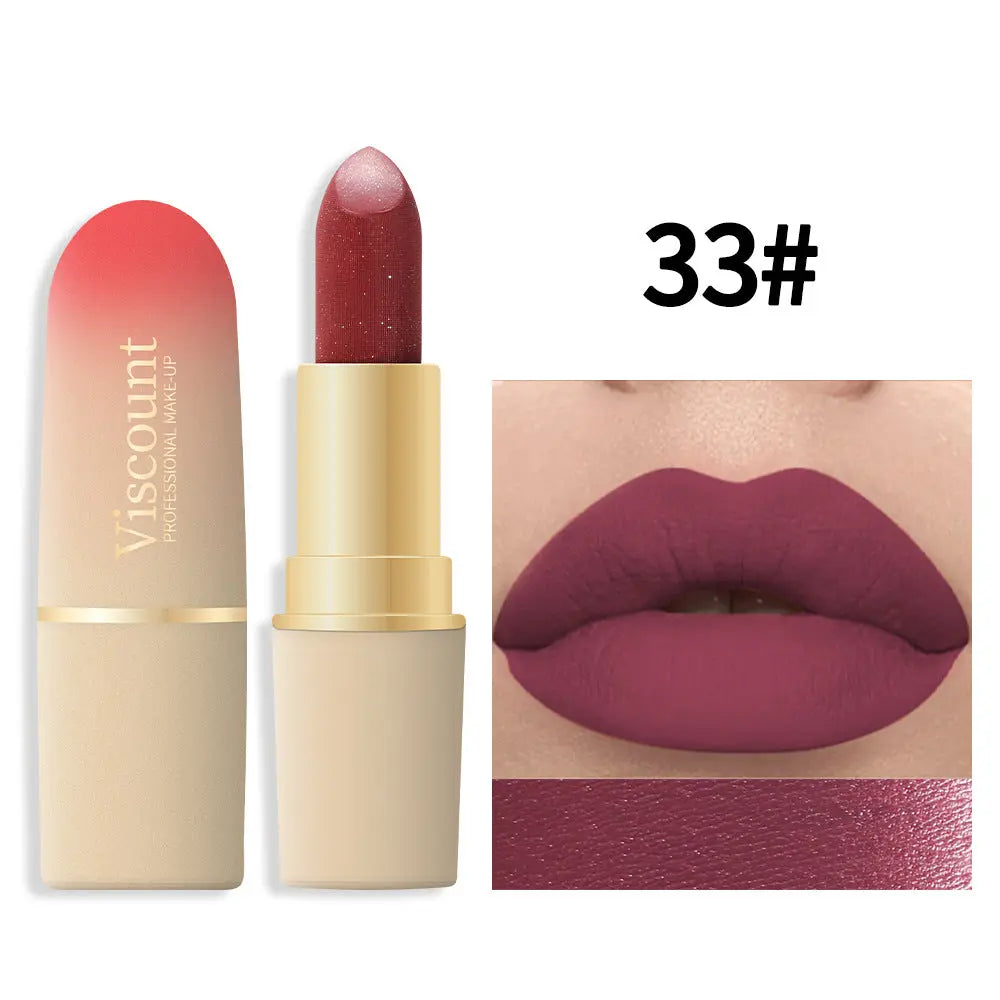 Waterproof And Durable Lipstick Velvet Fine Glitter Matte Lip And Cheek Dual-Use Lipstick eprolo