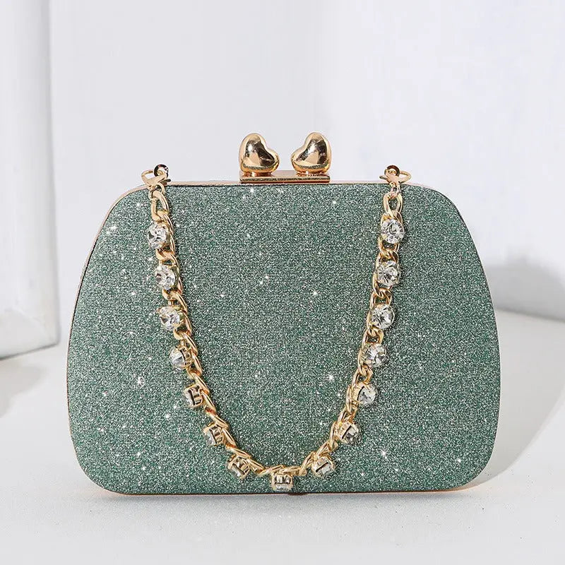 Little Love Water Diamond Chain Handheld Crossbody Small Square Bag Celebrity Banquet Handheld Bag eprolo