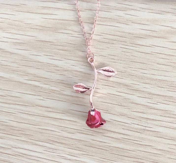 Creative red rose pendant necklace for girlfriend Valentine's Day gift eprolo