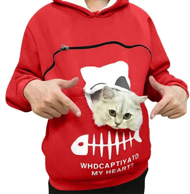 Pet Carrier Thicken Hoodies Kitten Puppy Holder Animal Pouch Hoodie Breathable Hooded Sweatshirt Teen Girls Women Pullovers Tops eprolo