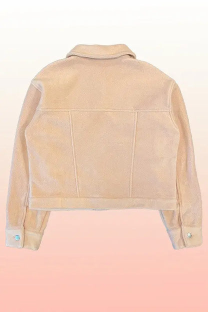 Fleece bow jacket Coral Vanilla