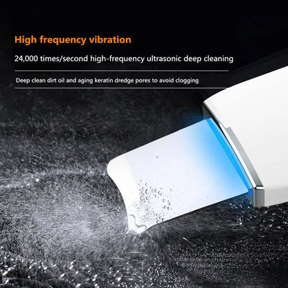 Facial Lift Deep Face Cleaning Red Blue Light Electric Dead Ultrasonic Face Sonic Skin Scrubber Spatula eprolo