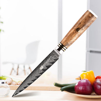 Damascus Shadow Wood Fruit Saury Bone Pattern Sharp Universal Knife Exquisite 5 Inch Paring Knife eprolo