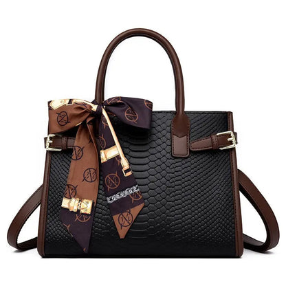 Commuting style women's bag genuine leather embossed snakeskin pattern contrasting color briefcase for women eprolo