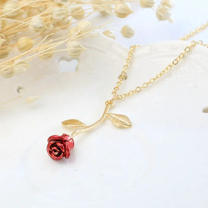 Creative red rose pendant necklace for girlfriend Valentine's Day gift eprolo