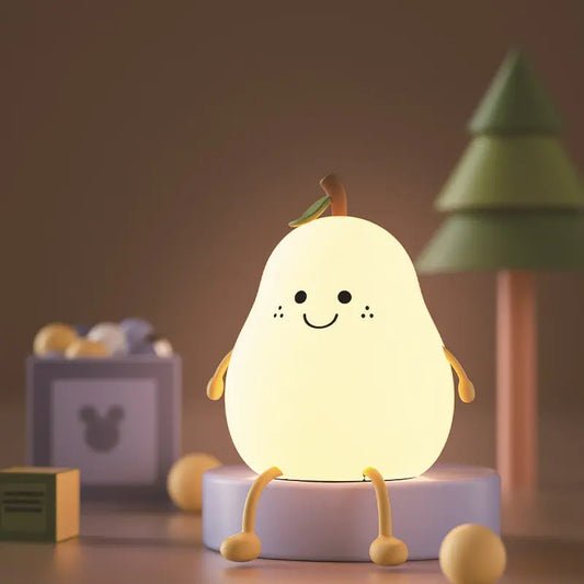 Creative Colorful Pear Duck Pear Night Light Pear Night Light Couple Gift Silicone Cute Night Light Sleeping Night Light eprolo