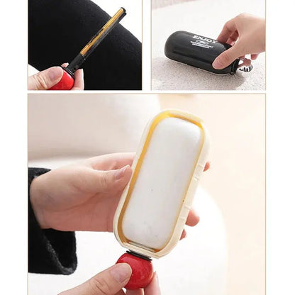 2 IN 1 Portable Pet Hair Remover Washable Reusable Lint Cleaner Sticky Hair Roller Removal Tool for Clothing Travel Household eprolo