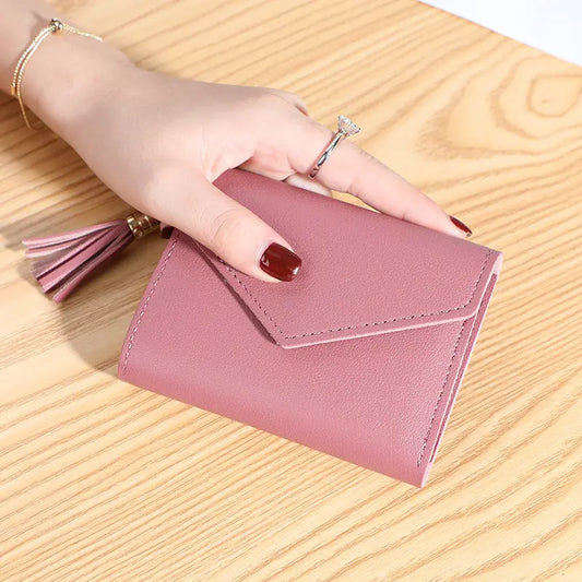 New women's wallet with multiple card slots, Su Liu short card bag, Korean version, small fresh leather wallet, wallet eprolo