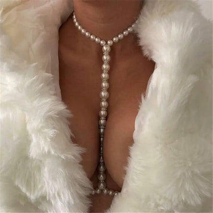 European and American accessories simple, fashionable, rough, pure white pearl chain necklaces, clothing accessories eprolo