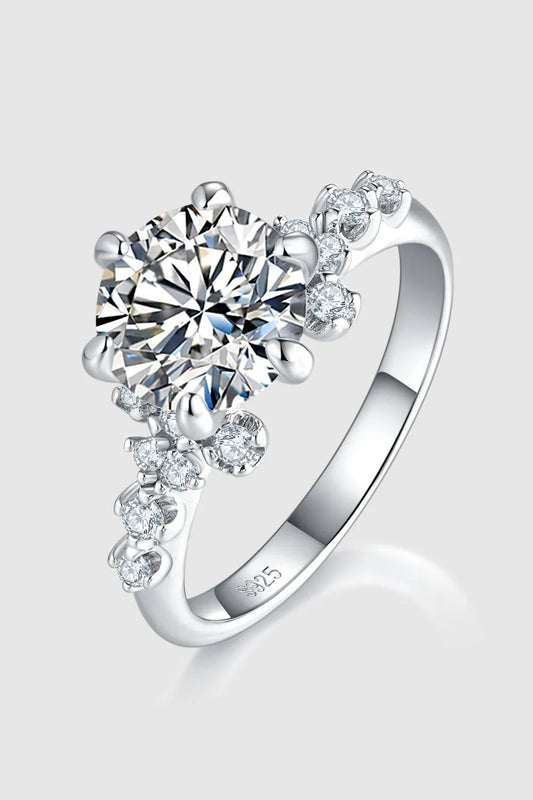 2 Carat Moissanite 925 Sterling Silver Ring Trendsi