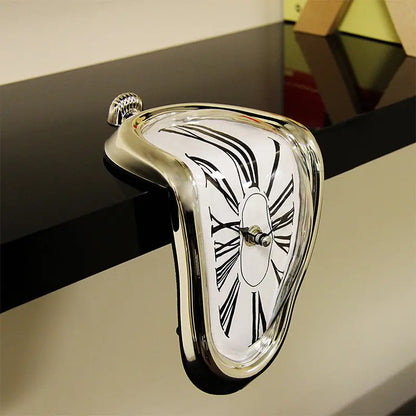 Twisted Corner Clock by Creative Home Decor: A Melting Clock with Roman Numerals, a Retro Time - Warp Wall Clock eprolo