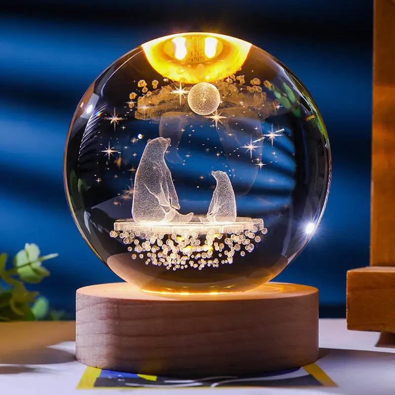 Starry Sky 3D Micro Landscape Crystal Ball Home Desktop Creative Interior Carving White Crystal Ball Ornament Craft Gift product eprolo