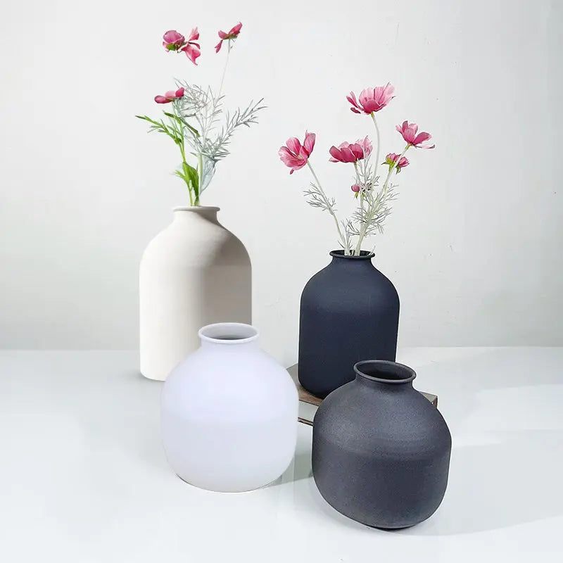 Matte Black Metal Vase: For Dried Flowers, Wedding Gifts, and Home Decor eprolo