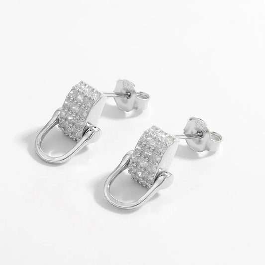 925 Sterling Silver Inlaid Zircon Earrings Trendsi