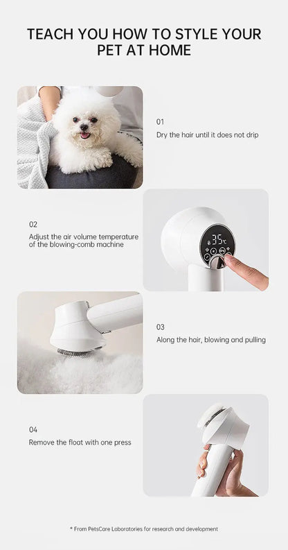 Smart Pet Hair Dryer Dog Golden Retriever Cat Grooming Hairdressing Blow & Comb Silent No Harm Pet Cleaning Supplies Pet Product eprolo