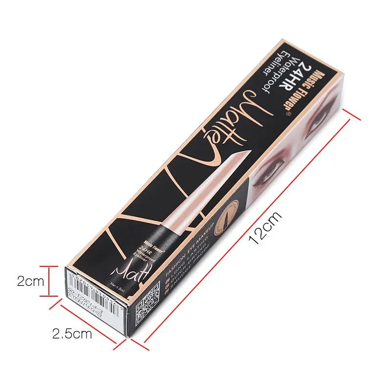 Music Flower Brand Waterproof Liqiud Eyeliner Pencil 24H Long-lasting Matte Eye Liner Delineador Black Eyelid Quick-Dry Makeup eprolo