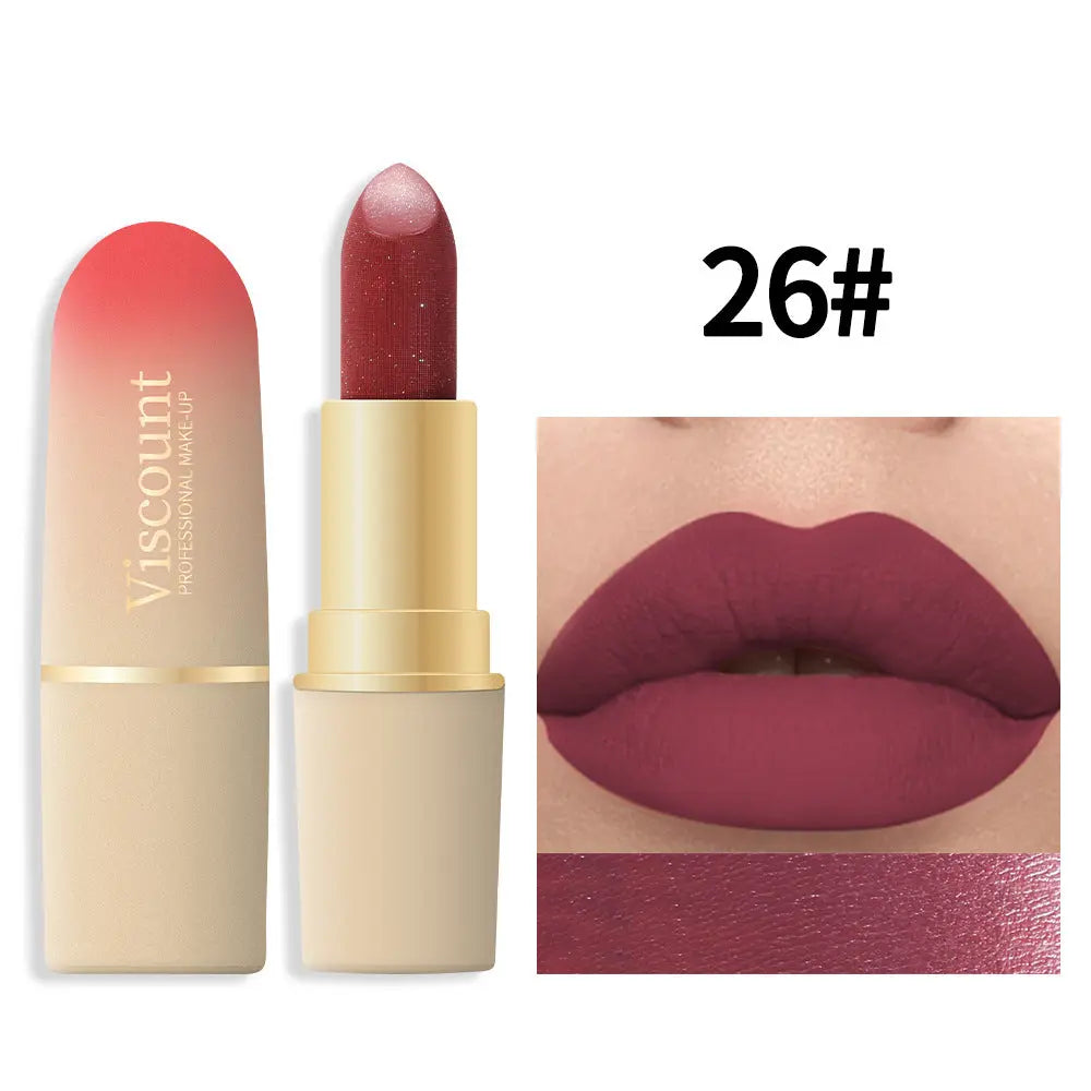 Waterproof And Durable Lipstick Velvet Fine Glitter Matte Lip And Cheek Dual-Use Lipstick eprolo