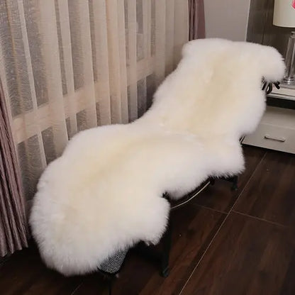 Cream White Plush Imitation Wool Carpet for Winter Champagne Apollo