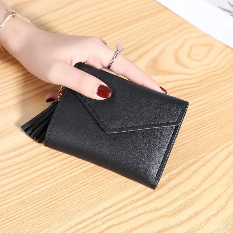 New women's wallet with multiple card slots, Su Liu short card bag, Korean version, small fresh leather wallet, wallet eprolo