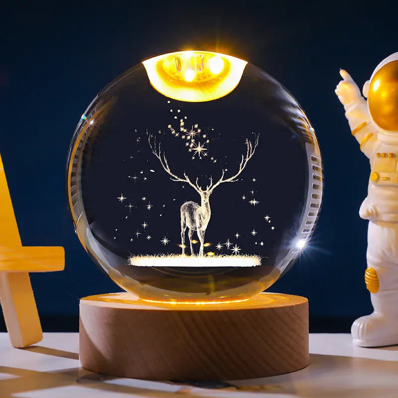 Starry Sky 3D Micro Landscape Crystal Ball Home Desktop Creative Interior Carving White Crystal Ball Ornament Craft Gift product eprolo