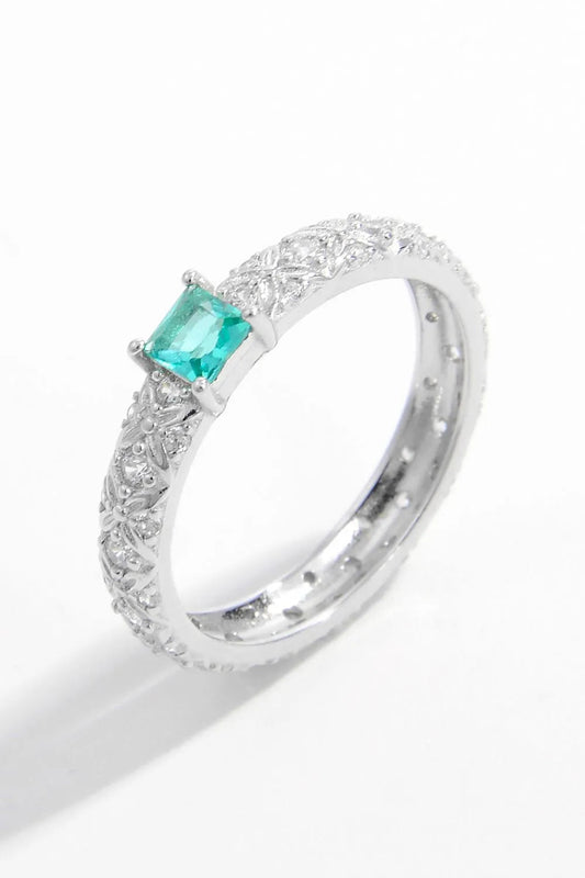 925 Sterling Silver Square Zircon Ring Trendsi