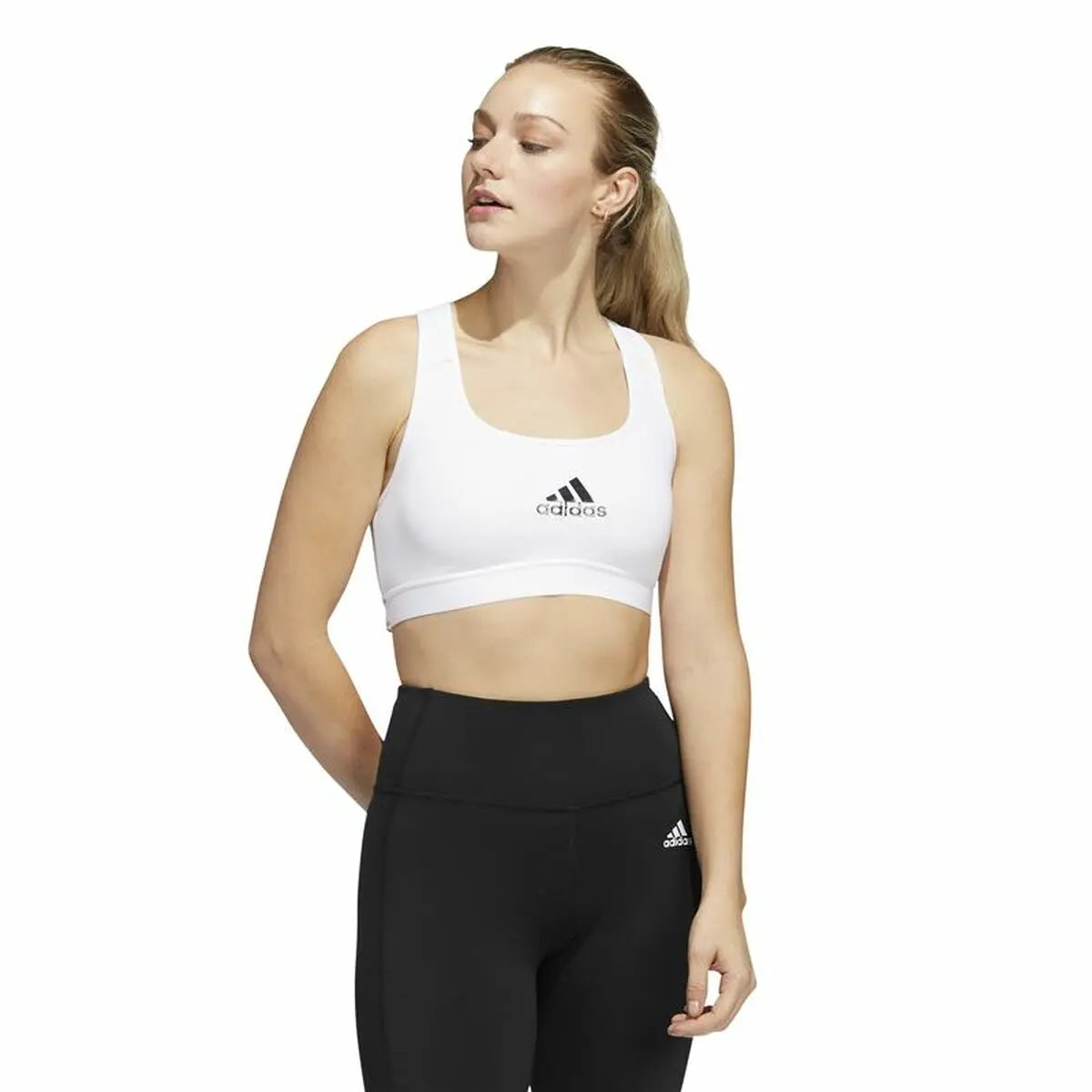 Sports Bra Adidas PowerReact Training White Bigbuy