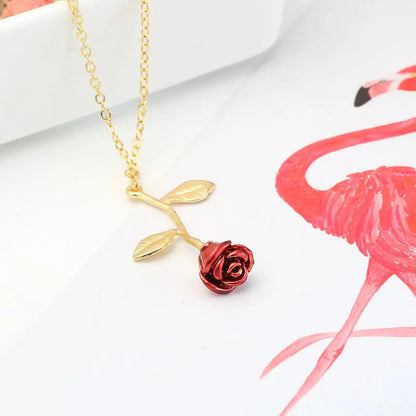 Creative red rose pendant necklace for girlfriend Valentine's Day gift eprolo