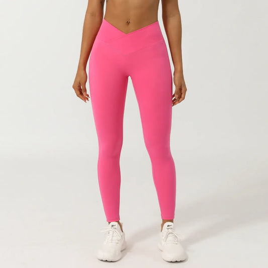 Cross V-shaped yoga cropped pants without T-line peach hip lifting fitness pants quick drying sports pants eprolo