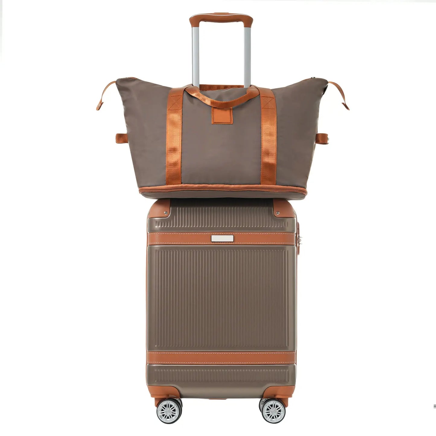 Hardshell Luggage Sets 3 Piece Carry-on Suitcase Double Spinner Wheels with TSA Lock for Men Women, Coppery (20in) eprolo