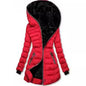 Women's cotton clothing hooded long sleeved warm and plush cotton clothing winter mid to long zipper jacket eprolo