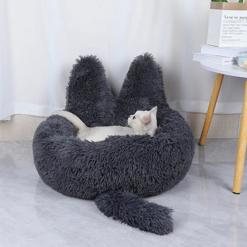 Round Cat House All Season Long Plush Pet House Cat House Warm Pet Supplies Dog Bed Pet Bed Pet Mat eprolo