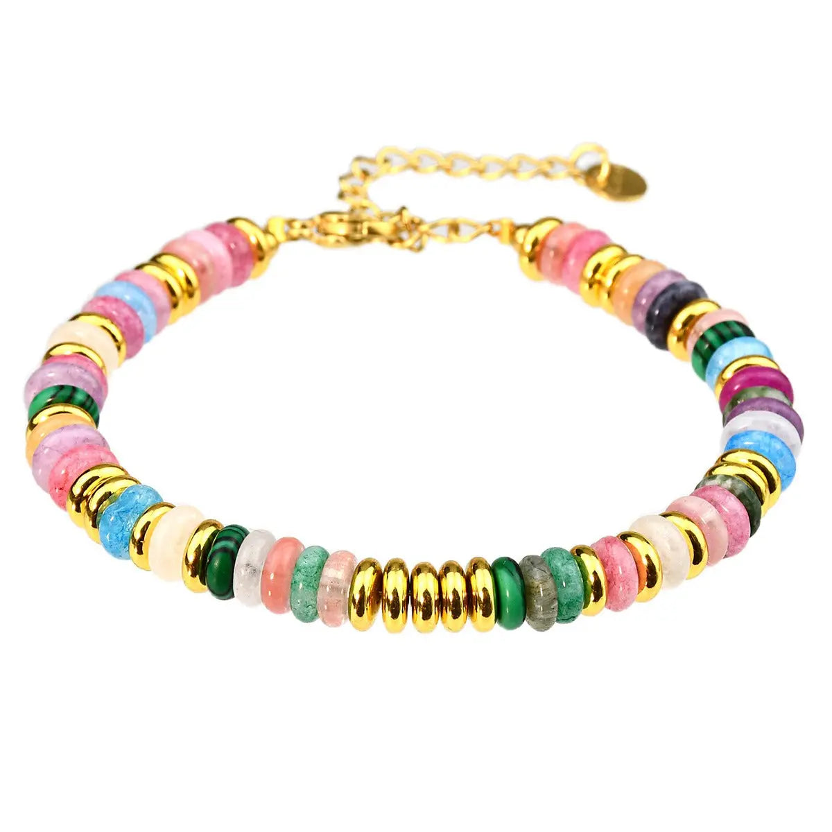 Ins style dopamine colored natural stone bead bracelet for women niche and high-end non fading crystal bracelet eprolo