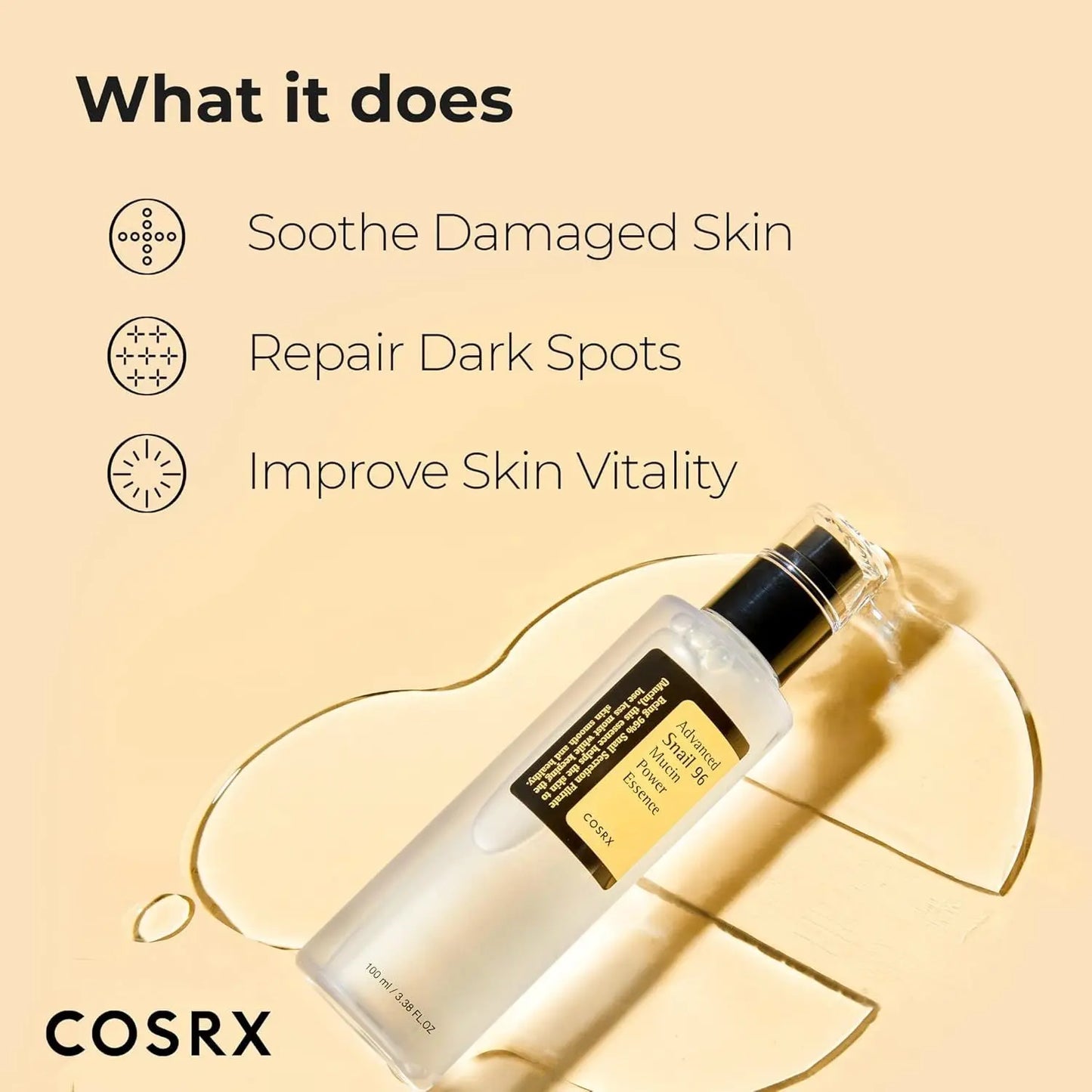 Cosrx snail serum collagen liquid facial essence liquid hydrating moisturizing essence 100ml eprolo