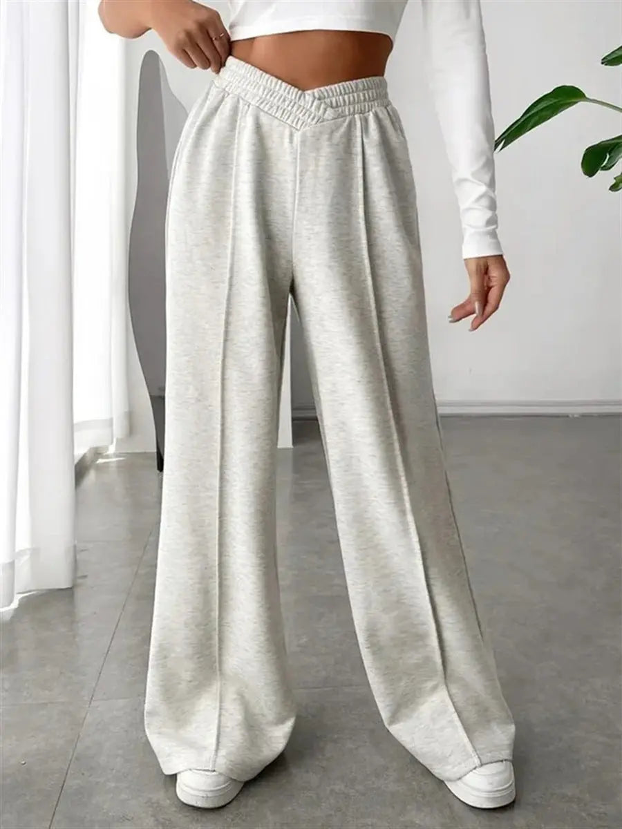 Women's loose casual pants comfortable home pants solid color casual wide leg sports pants eprolo