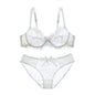 Embroidery Bras Underwear Women Set Plus Size Lingerie Sexy C D Cup Ultrathin Transparent Bra eprolo